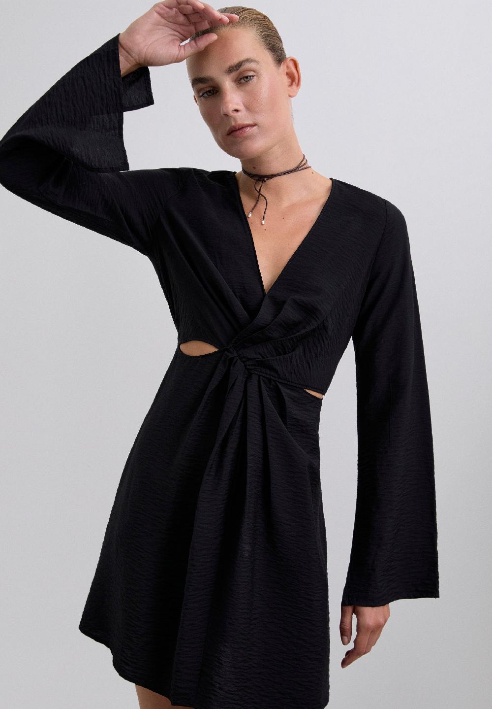 scalpers SC RAY KNOT SHORT DRESS BLACK