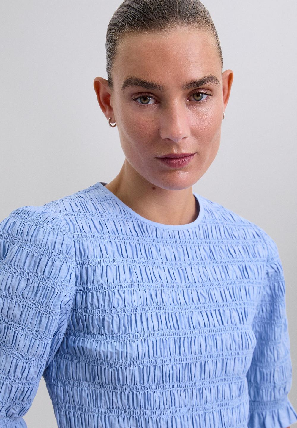 Scalpers SC SMOCK SLEEVE TOP BLUE