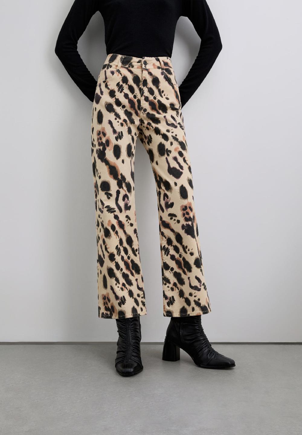 Scalpers SCANICASI PRINTDENIM FLARE PANT ECRU