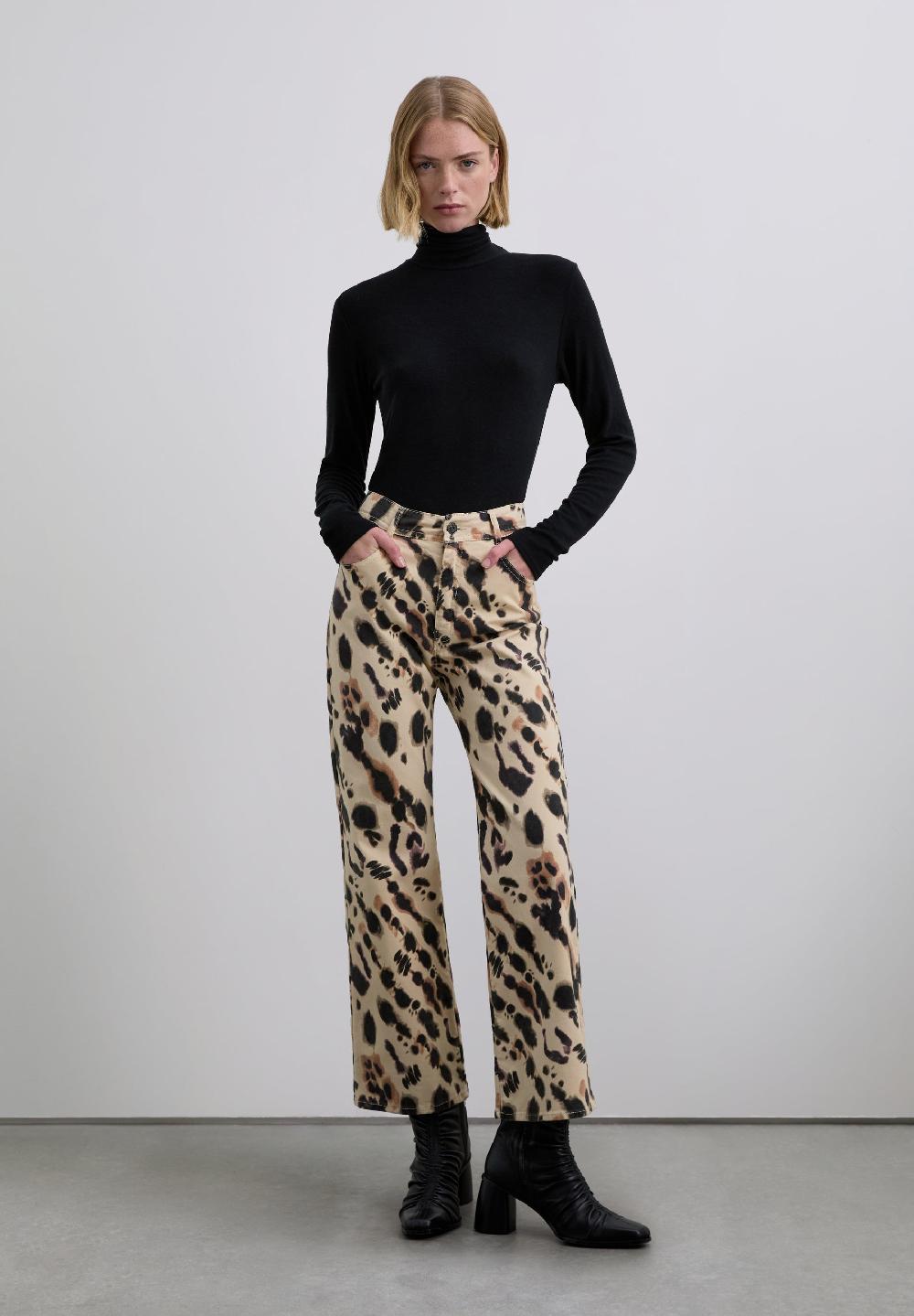 scalpers SCANICASI PRINTDENIM FLARE PANT ECRU