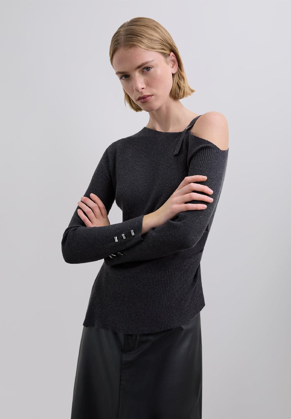 Scalpers SCASYRIBSET JUMPER DARK GREY