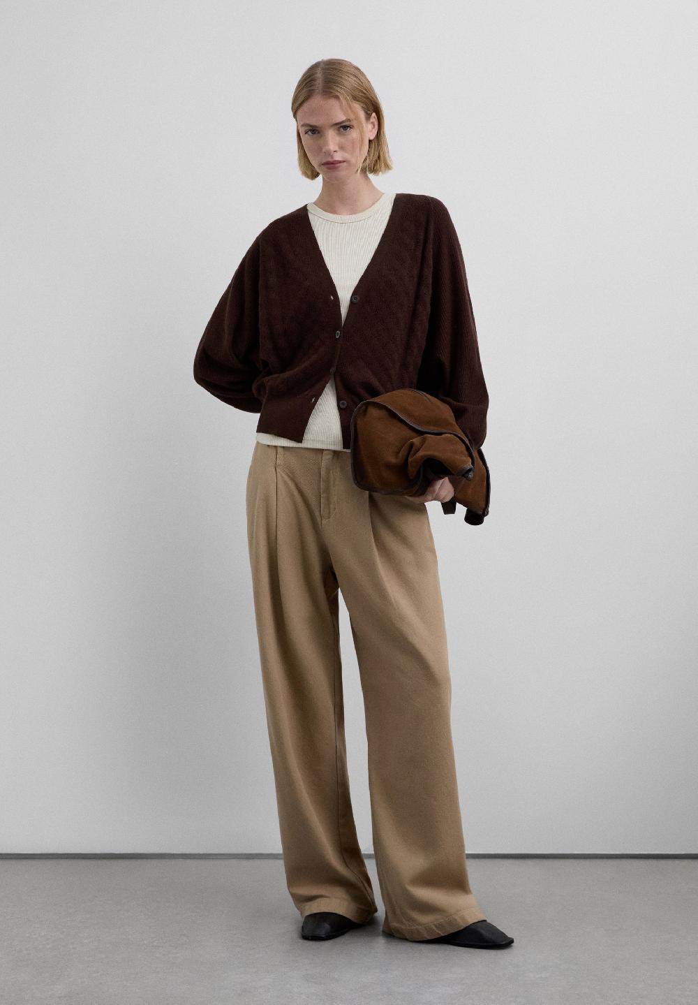 Scalpers SCBASICKNITSET CARDIGAN DARK BROWN