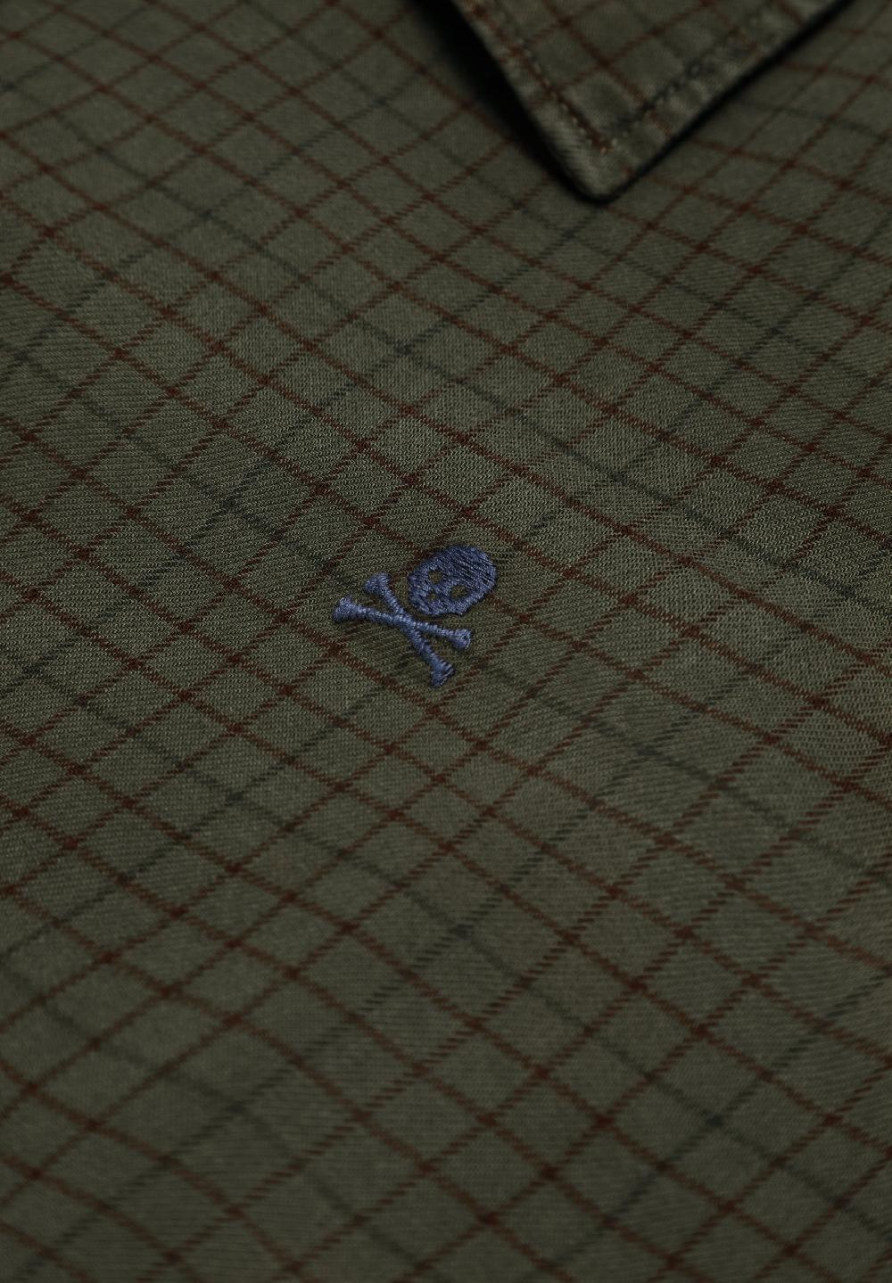 Scalpers SCCOUNTRY K BT SHIRT DARK KHAKI CHECK