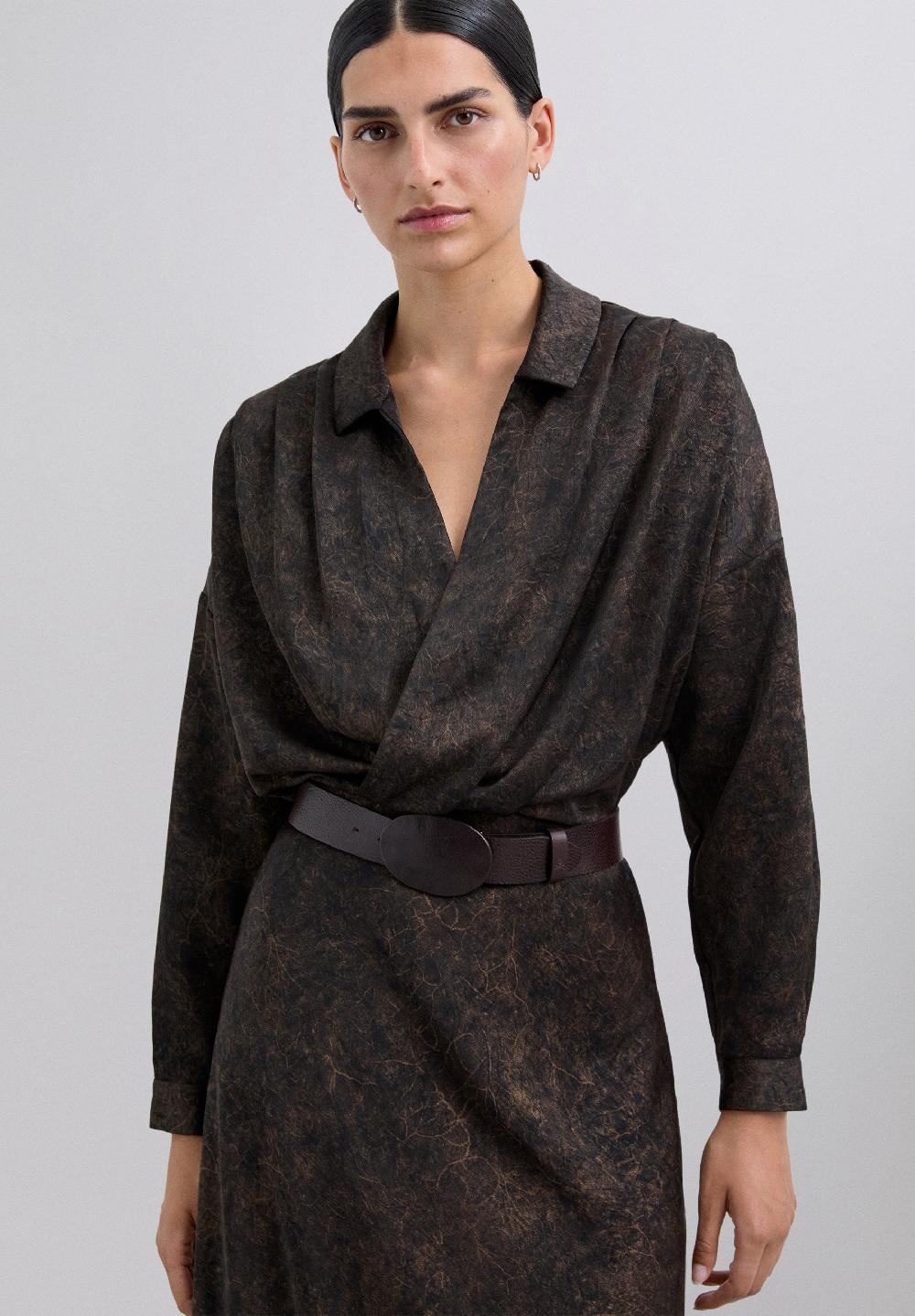 Scalpers SCDARKMARBLEFOIL SHIRT BLACK