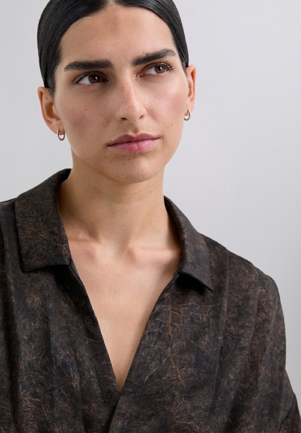 Scalpers SCDARKMARBLEFOIL SHIRT BLACK