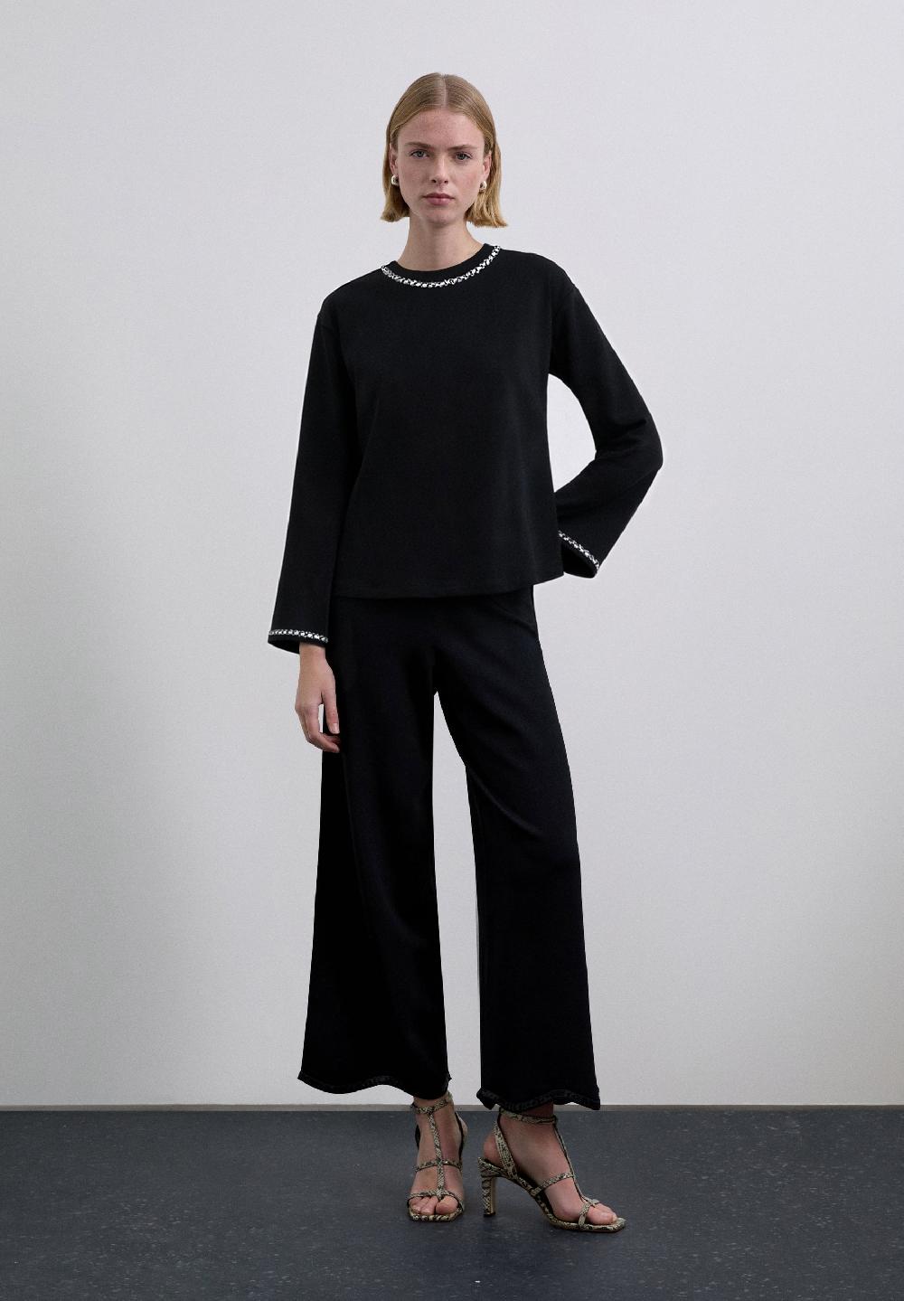 Scalpers SCEMBELLISHMENT SWEATER DARK GREY