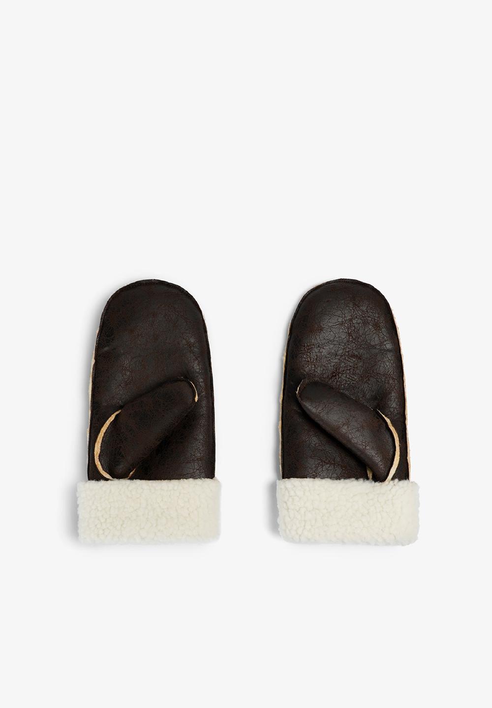 Scalpers SCFAKE FUR GLOVES BROWN