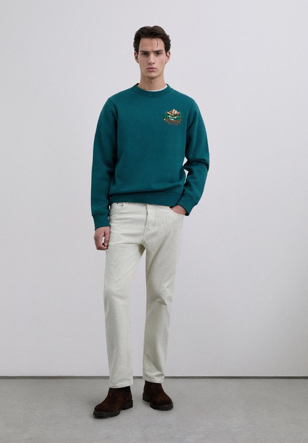 Scalpers SCLAKEEMB SWEATER DARK GREEN