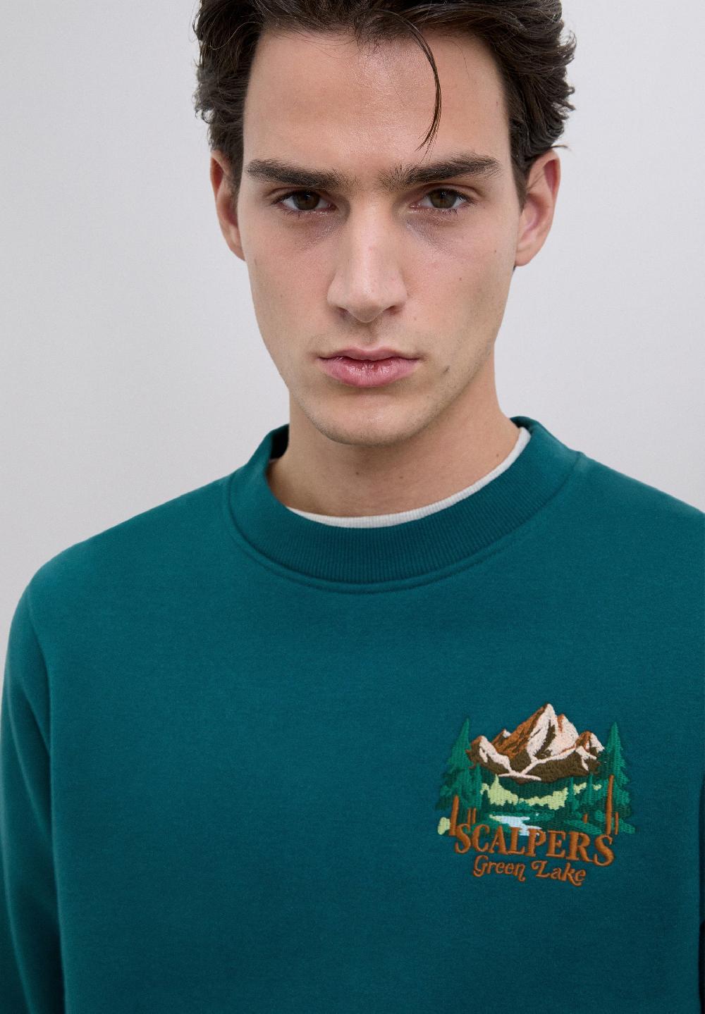 Scalpers SCLAKEEMB SWEATER DARK GREEN
