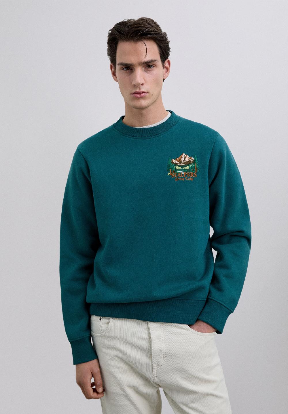scalpers SCLAKEEMB SWEATER DARK GREEN