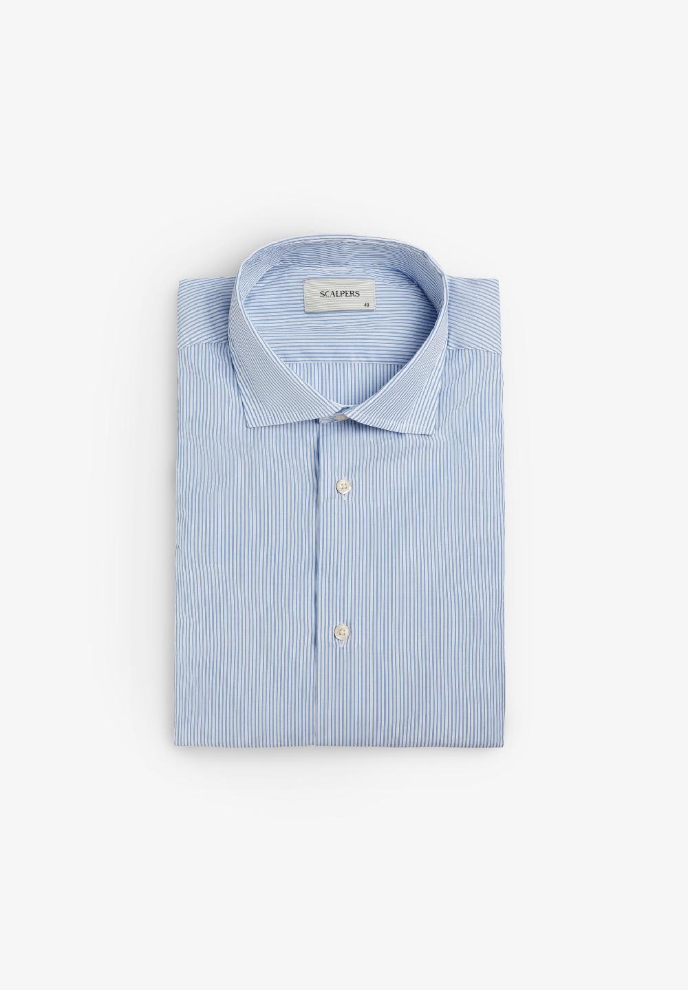 Scalpers SCMADRID CLASS SHIRT NAVY STRIPES