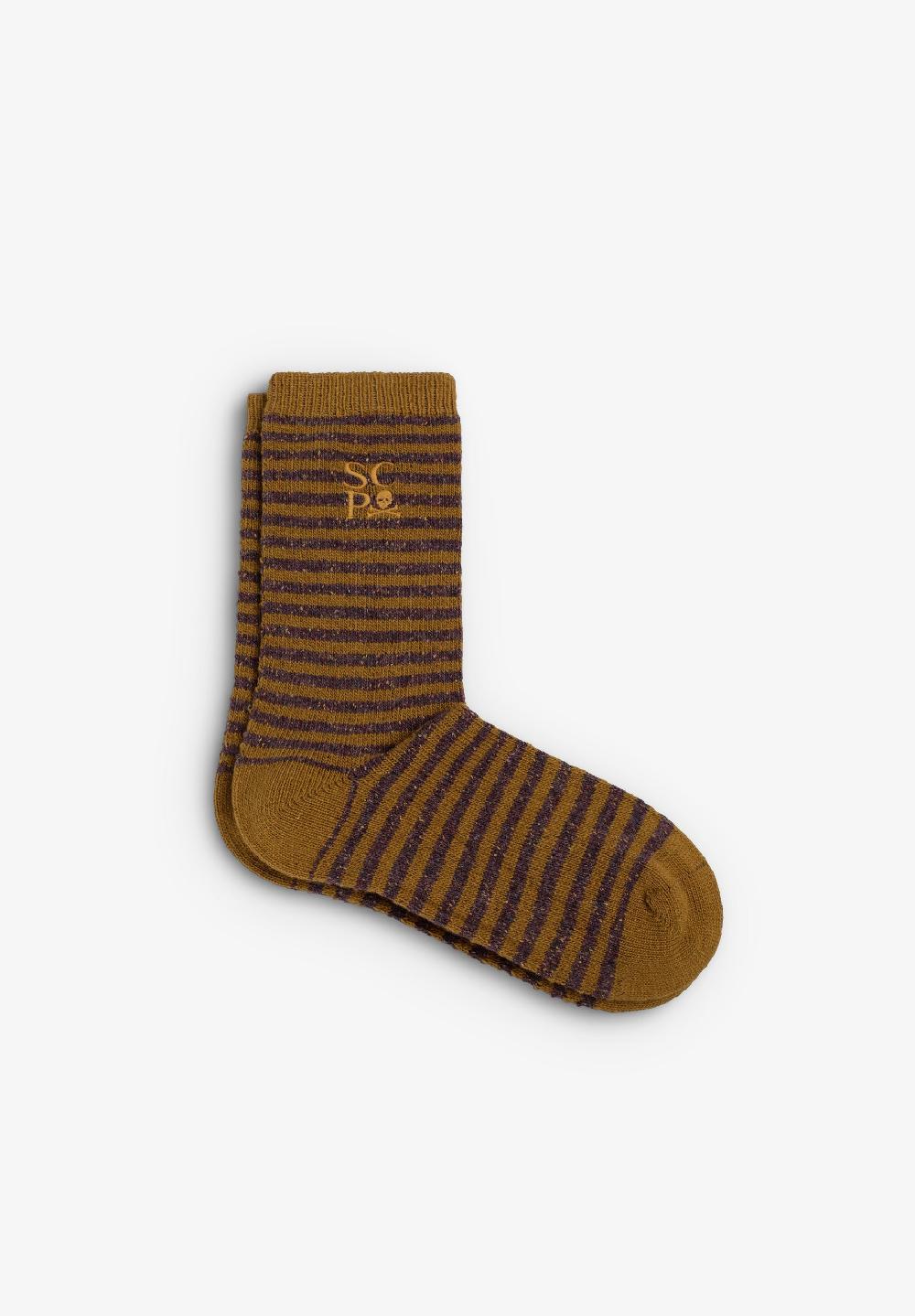 Scalpers SCMELANGE STRIPES SOCKS MUSTARD STRIPES