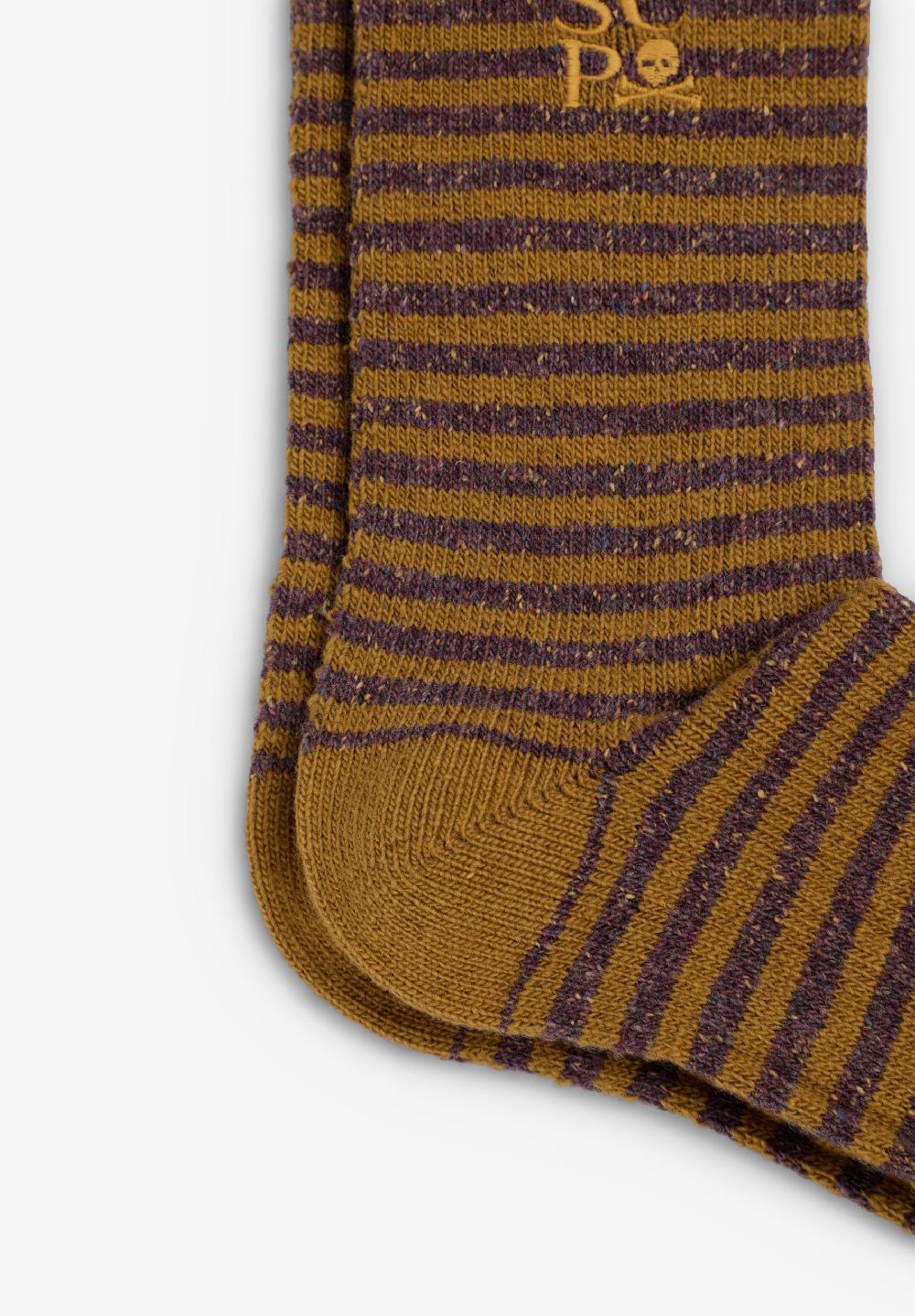 Scalpers SCMELANGE STRIPES SOCKS MUSTARD STRIPES