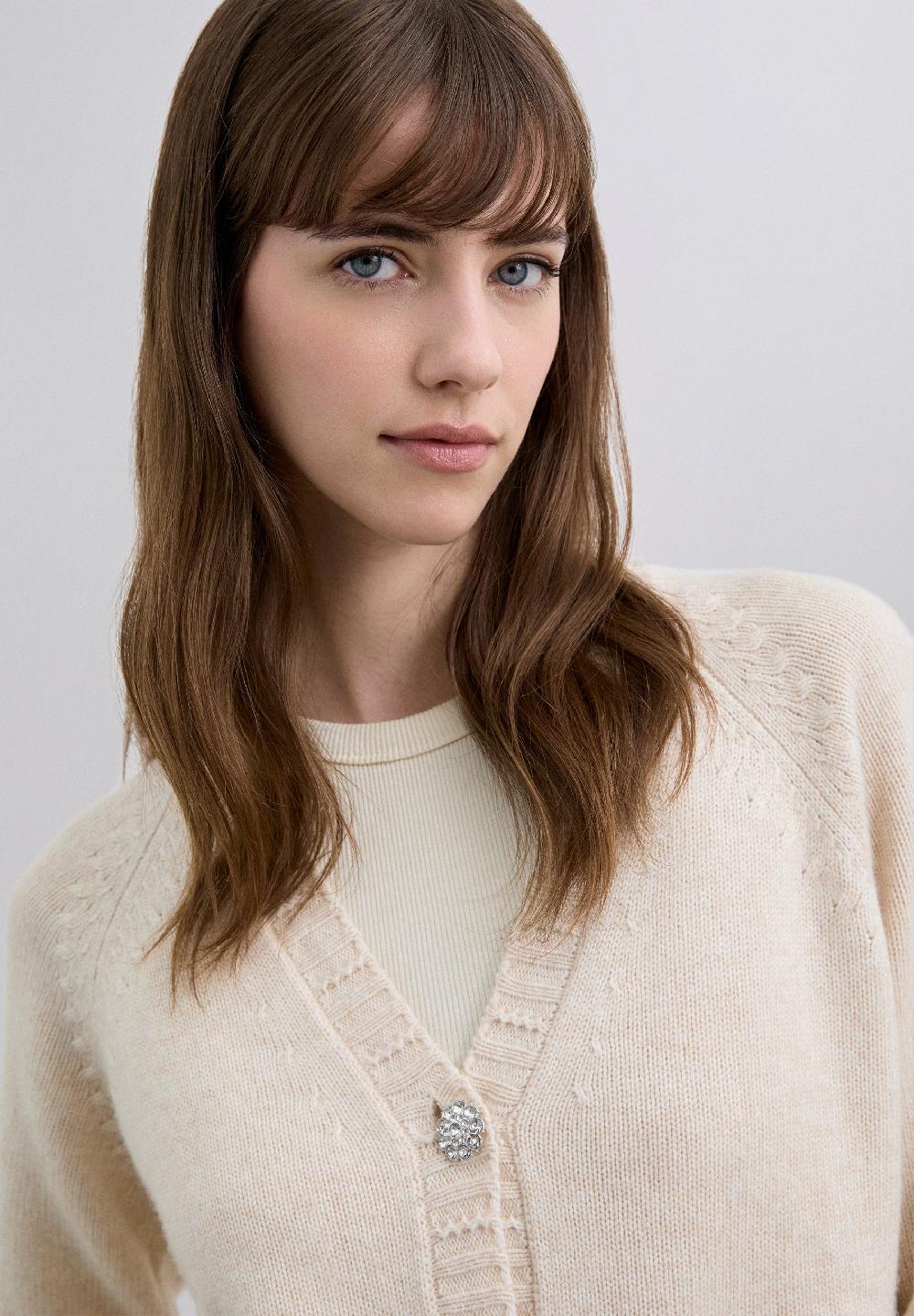 Scalpers SCMERH CARDIGAN NATURAL