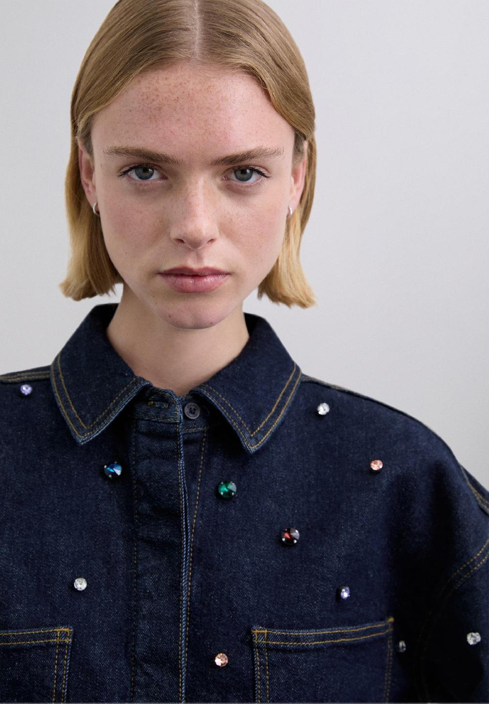 Scalpers SCMULTIJEWELL DENIM SHIRT DENIM