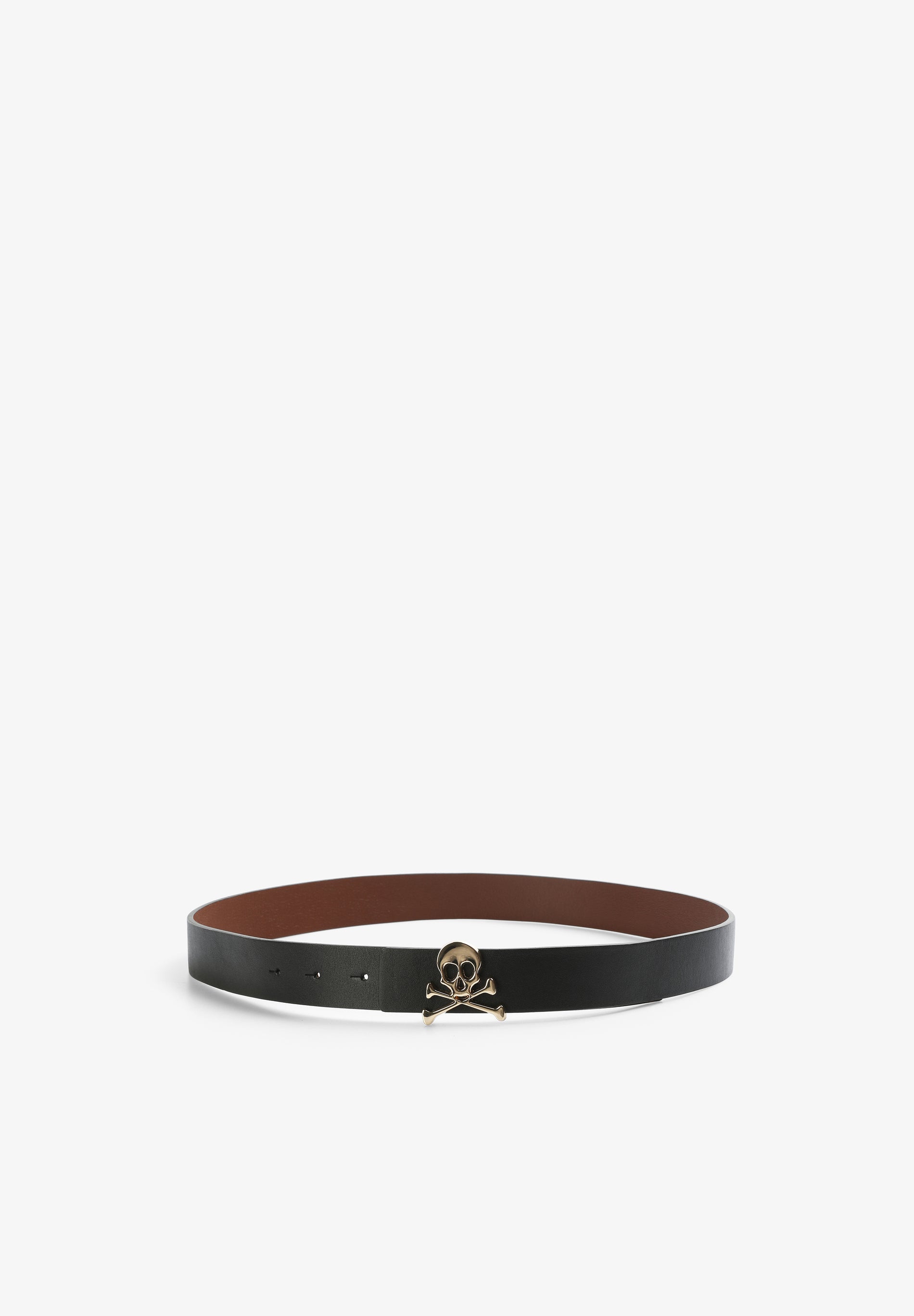 Scalpers SCREVERSIBLESLIMNINON BELT BLACK/CAMEL