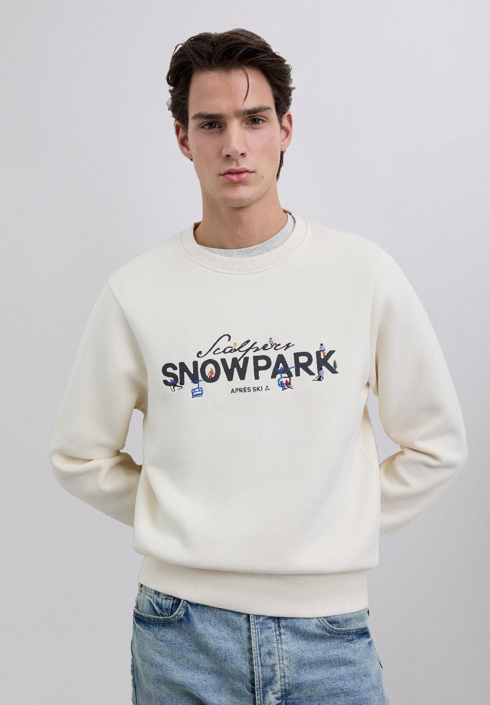 Scalpers SCSNOWPARK EMB SWEATER OFF WHITE