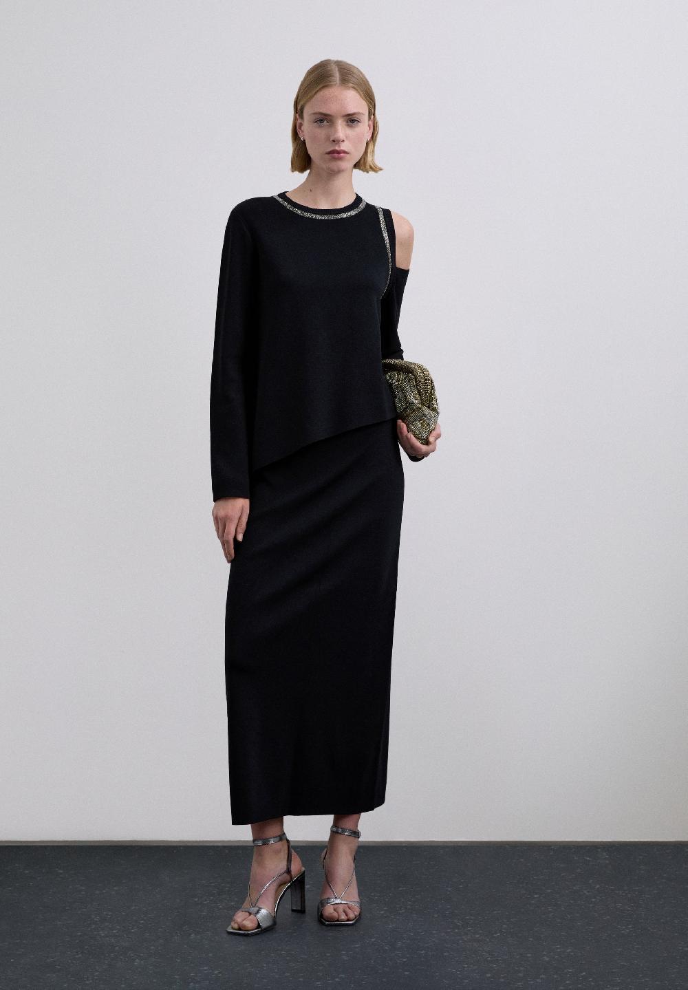 scalpers SCSTUDSKNIT SKIRT BLACK