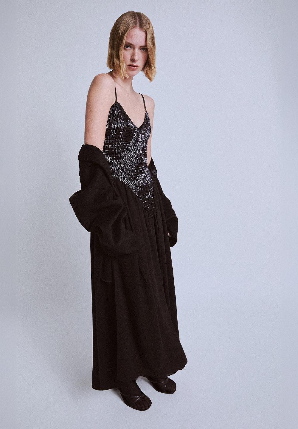 Scalpers SEQUIN BODICE DRESS BLACK