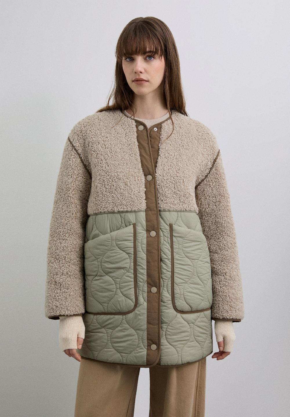 Scalpers SHEEPSKIN COAT KHAKI