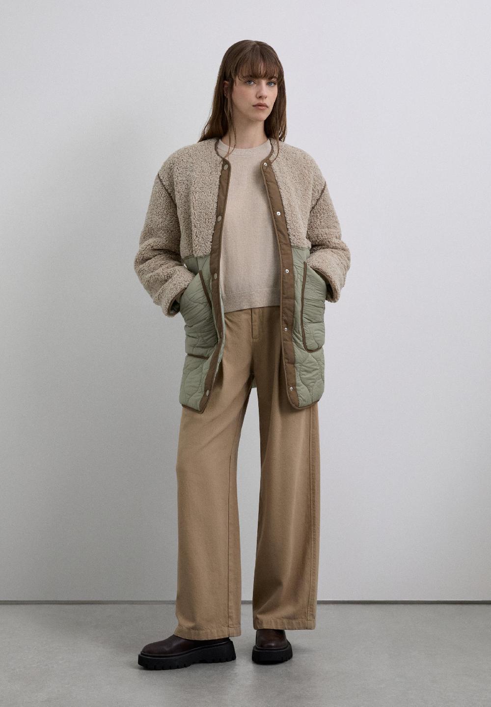 Scalpers SHEEPSKIN COAT KHAKI