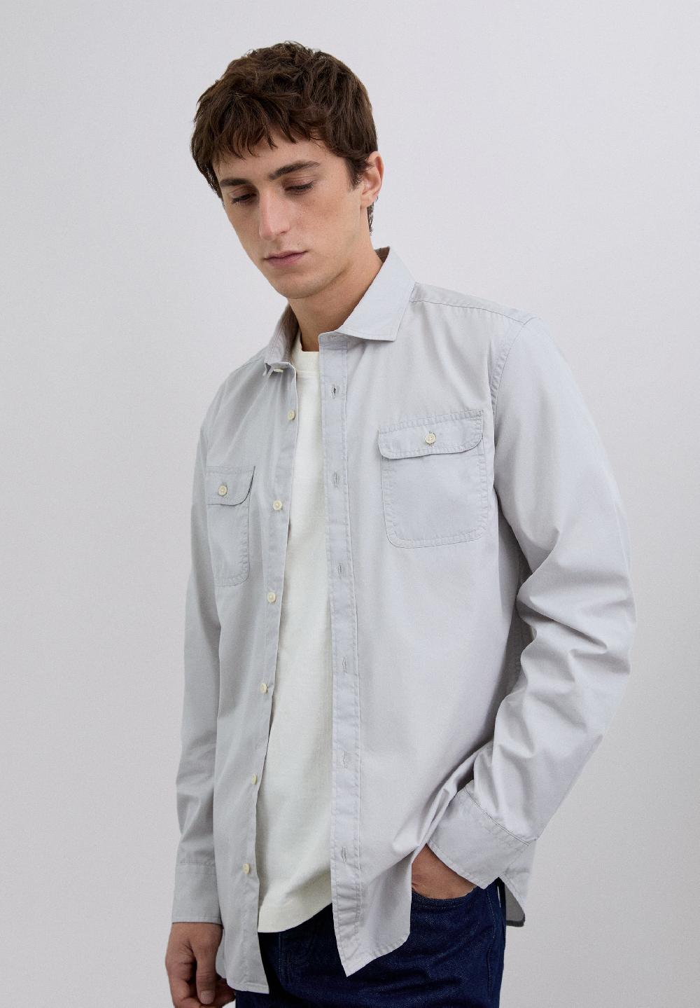 scalpers SHIRT WITH POCKETS LIGHT GREY
