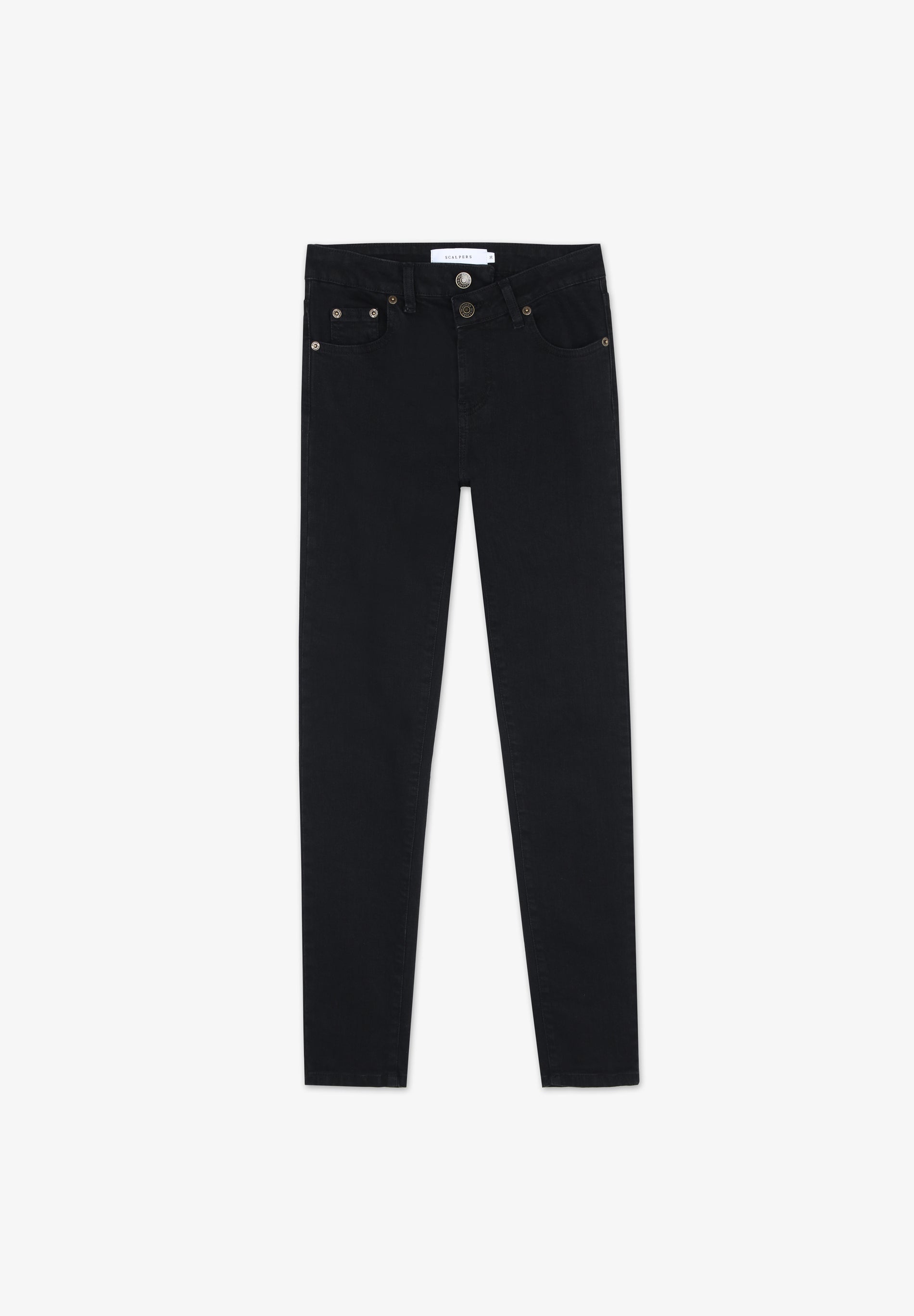 Scalpers SKINNY JEANS WITH BUTTONS BLACK