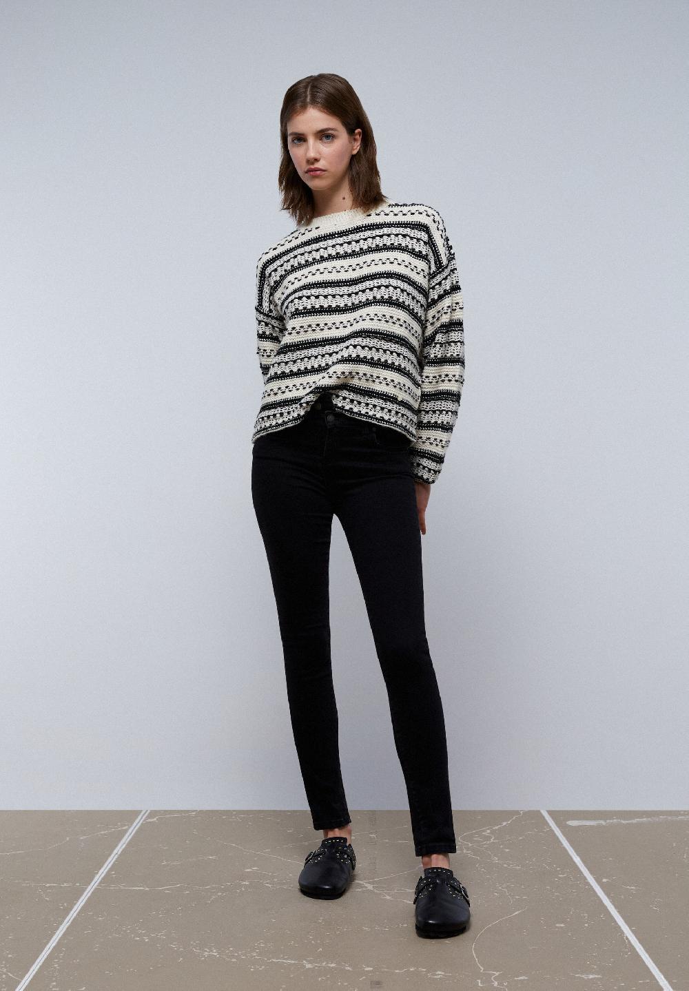 Scalpers SKINNY JEANS WITH BUTTONS BLACK