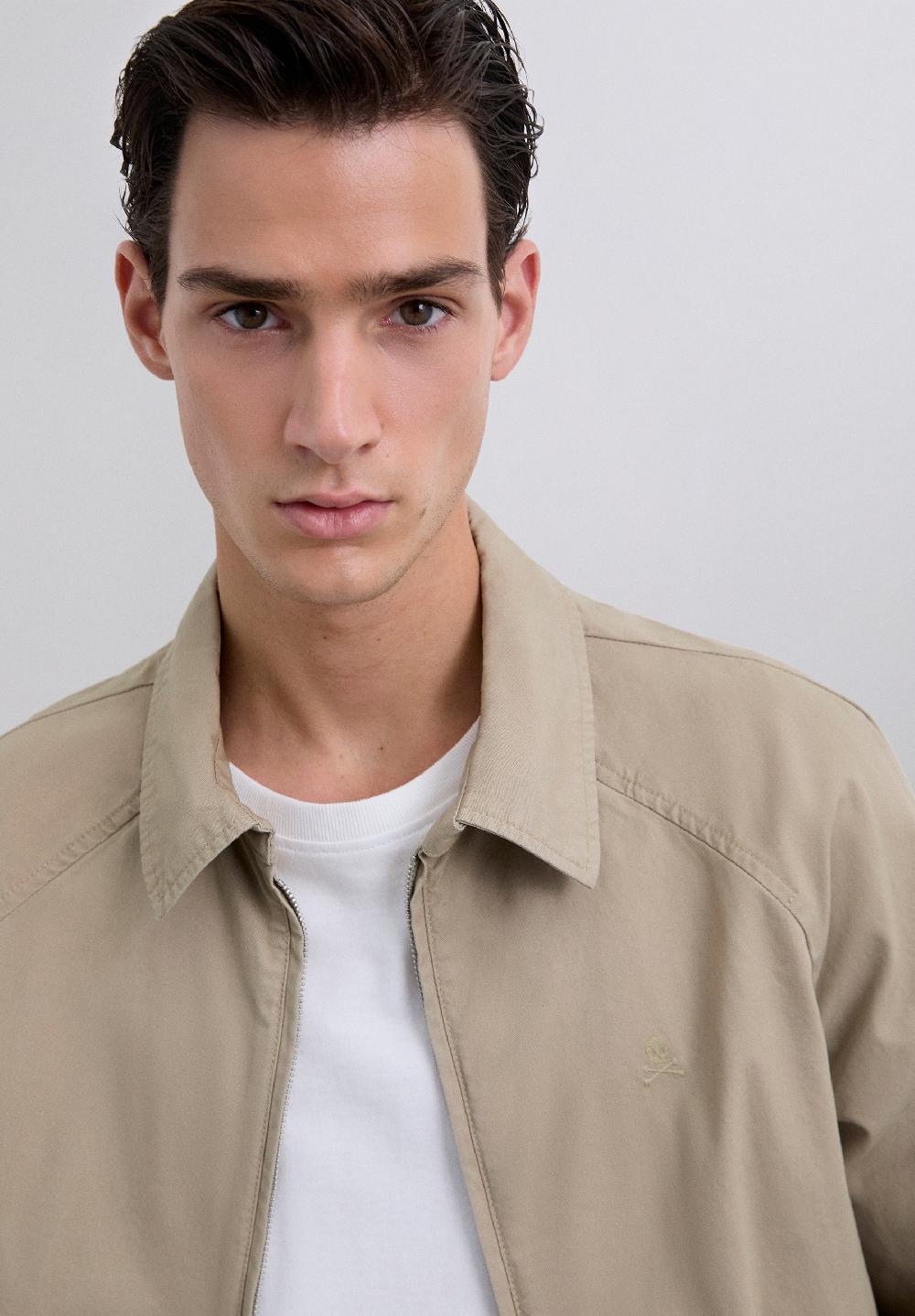 Scalpers SKULL BOMBER JACKET TAUPE