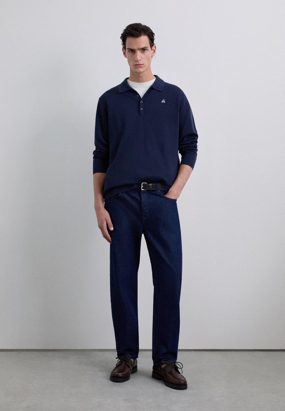 Scalpers SKULL PATCH POLO JERSEY NAVY