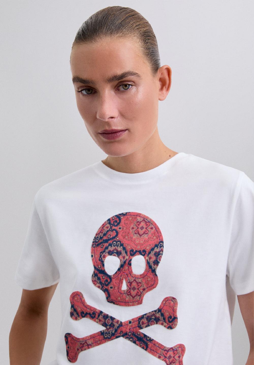 scalpers SKULL PRINT T-SHIRT WHITE