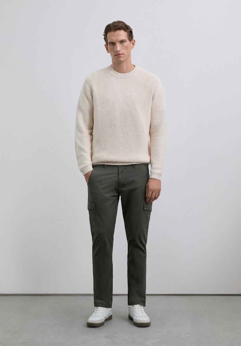 scalpers SLIM FIT CARGO TROUSERS KHAKI