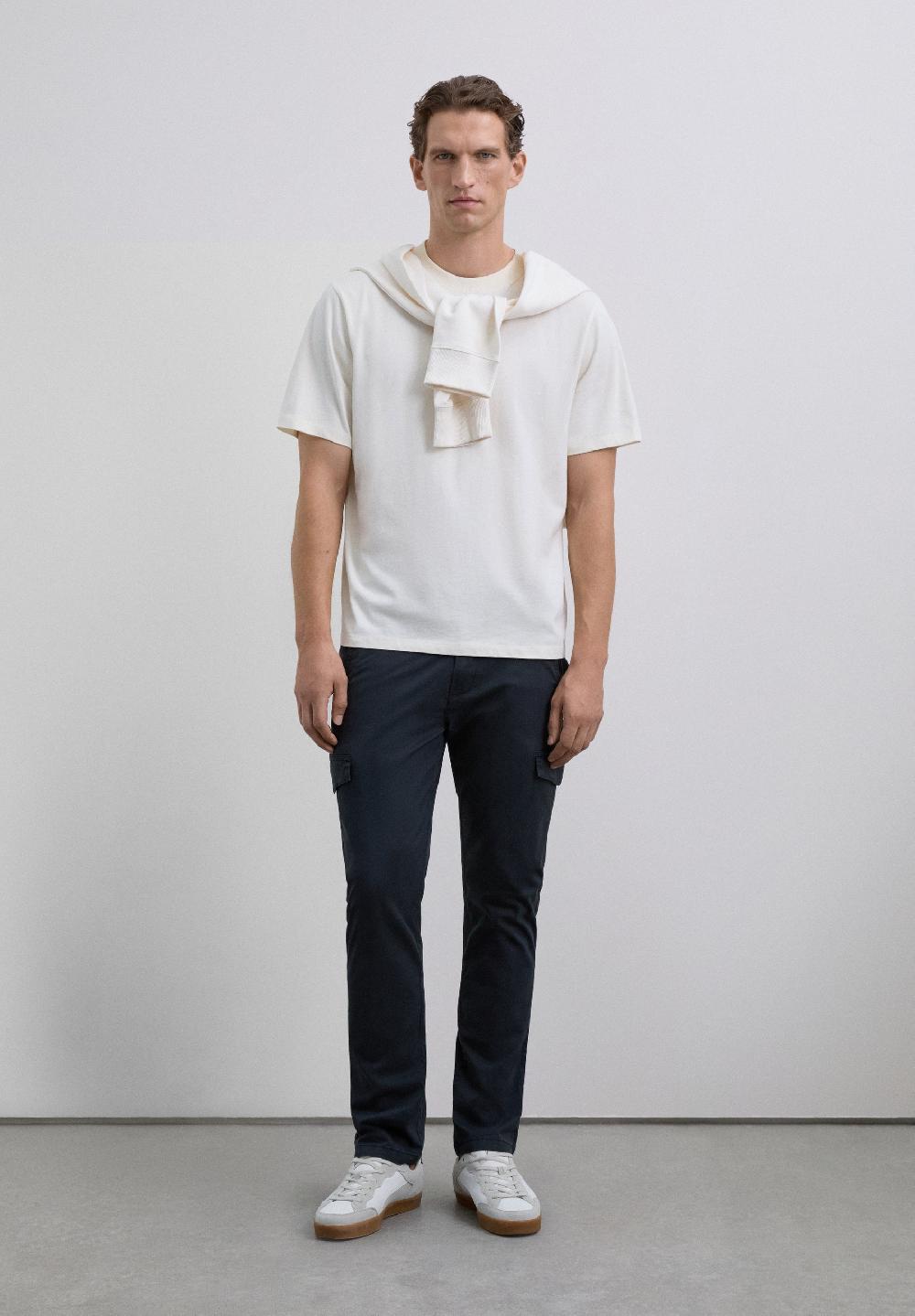 scalpers SLIM FIT CARGO TROUSERS NAVY