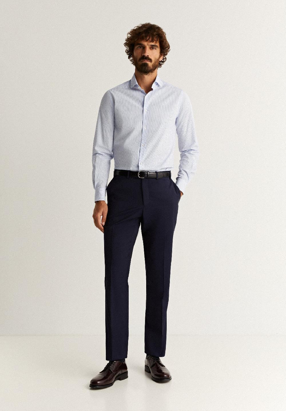 Scalpers SLIM FIT SMART SHIRT WHITE STRIPES