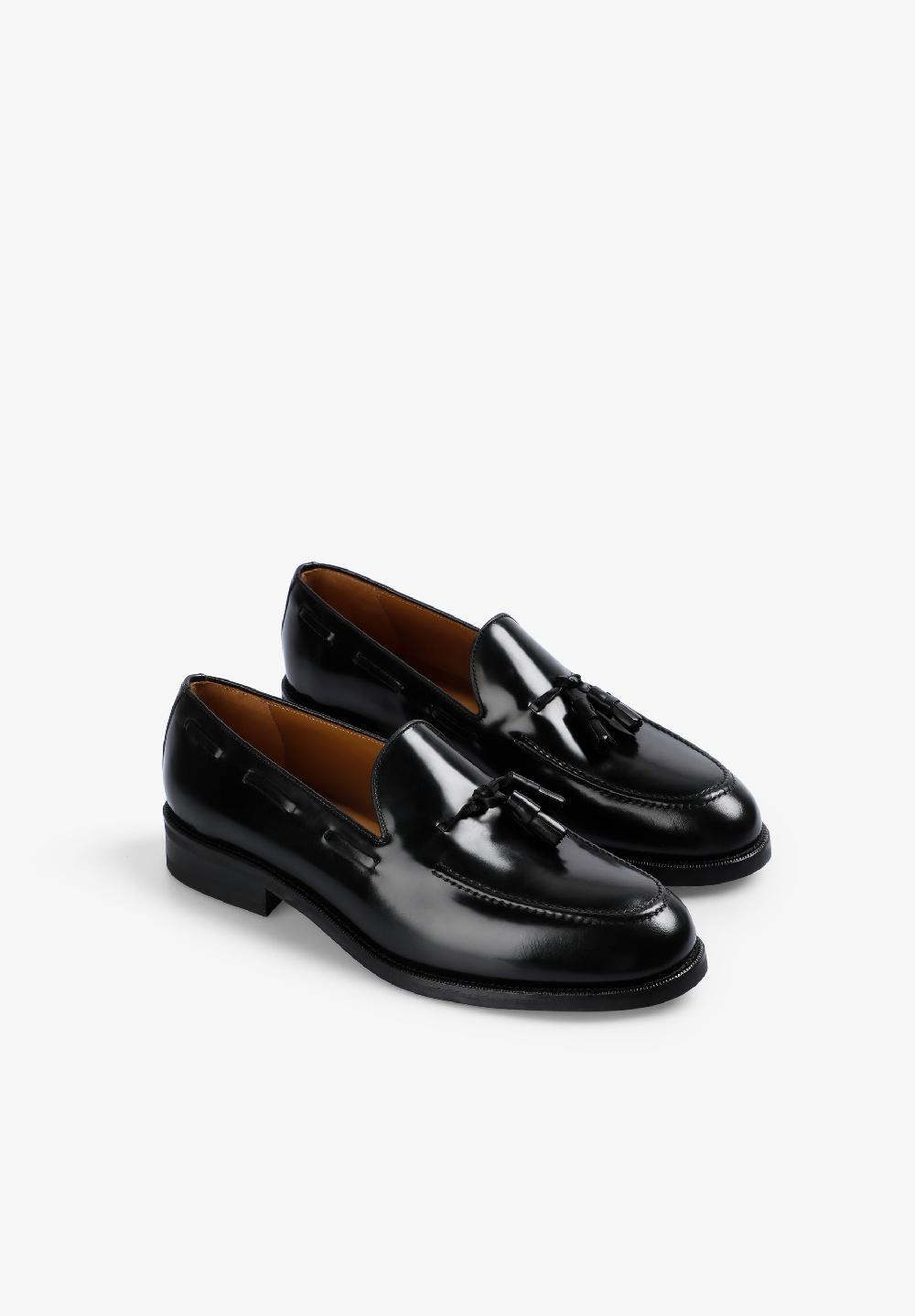Scalpers SMART LEATHER LOAFERS WITH TASSELS BLACK