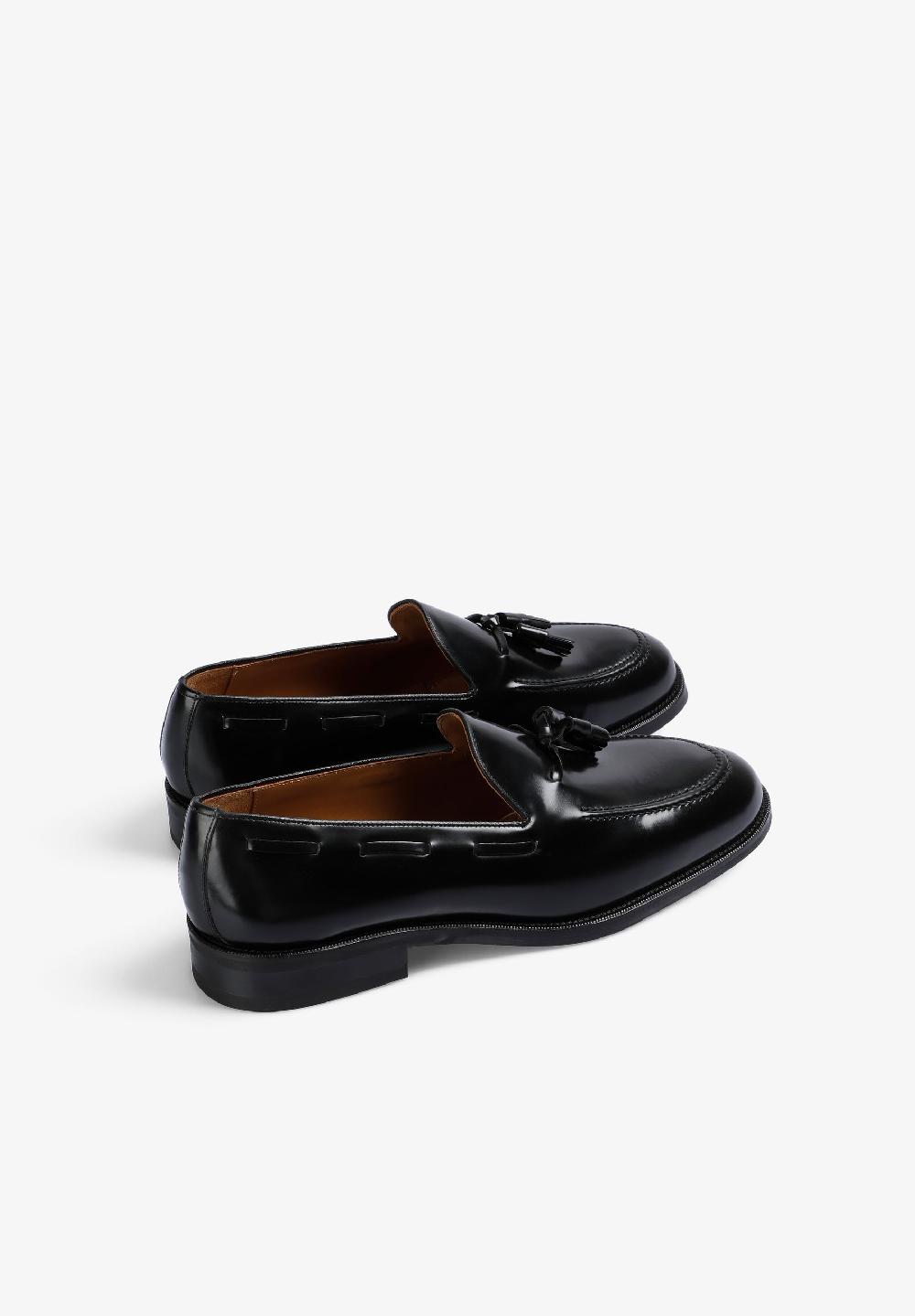 Scalpers SMART LEATHER LOAFERS WITH TASSELS BLACK