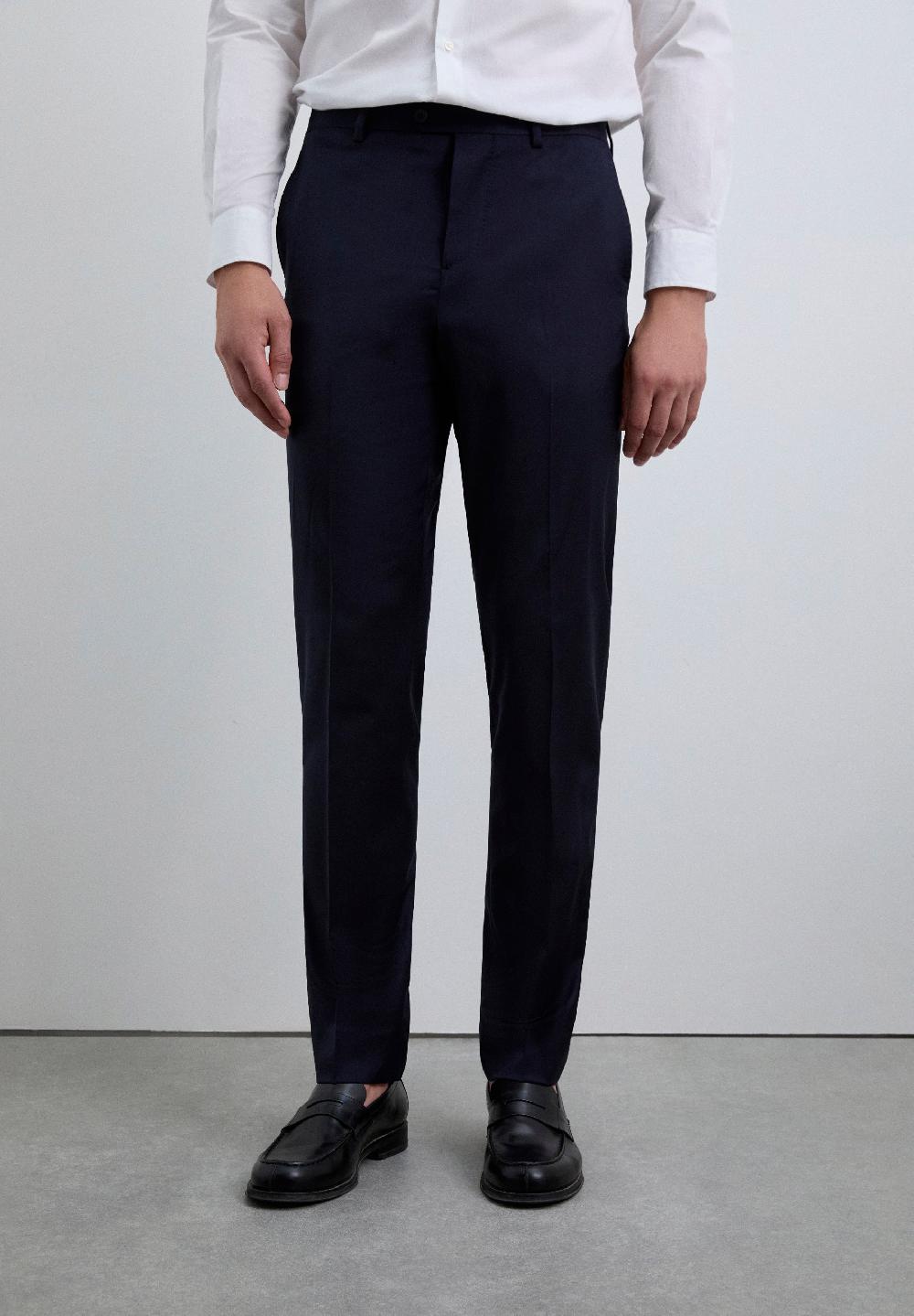 Scalpers SMART TROUSERS WITH DARTS NAVY