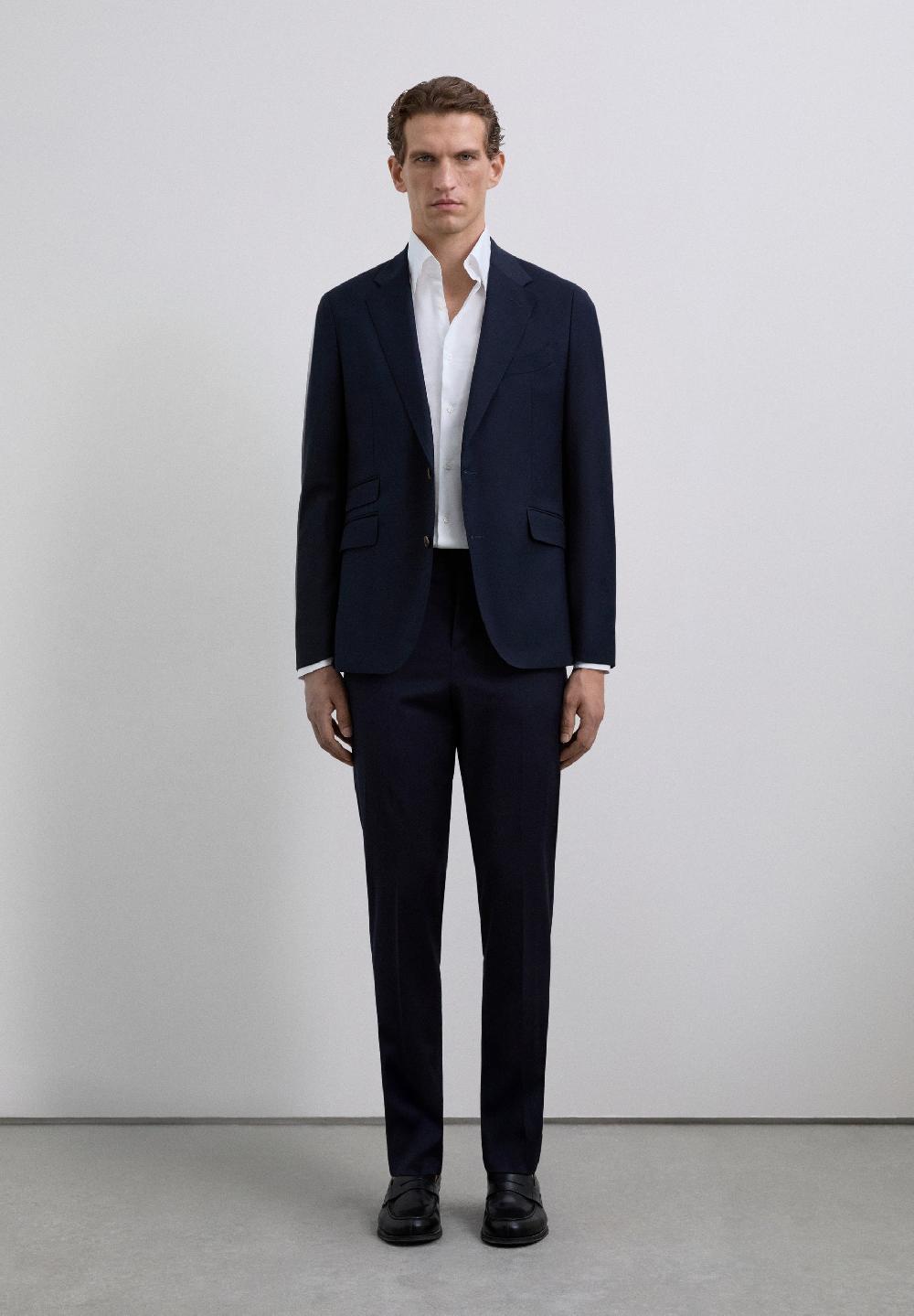 scalpers SMART TROUSERS WITH DARTS NAVY