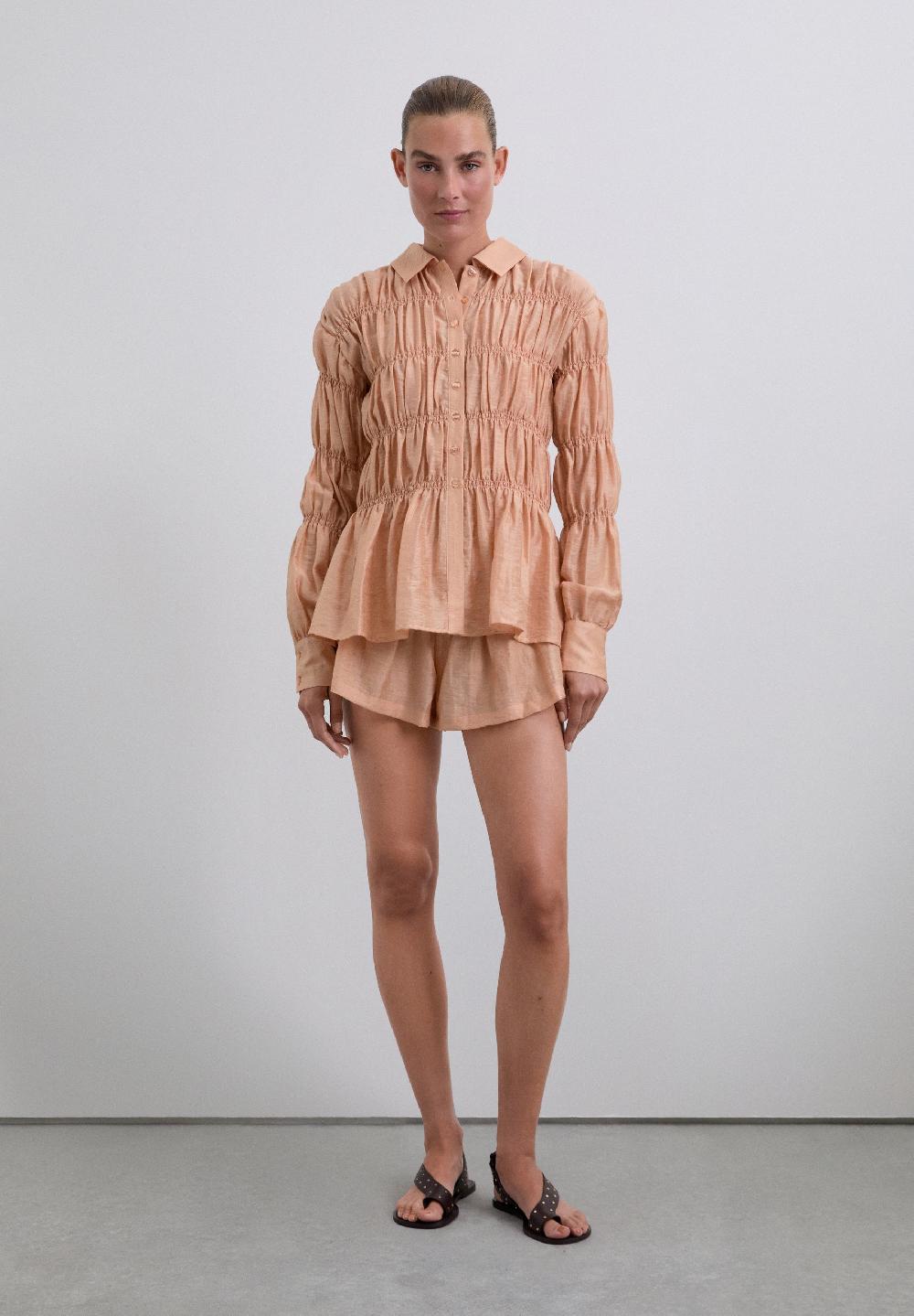 Scalpers SMOCKED SHIRT BLUSH