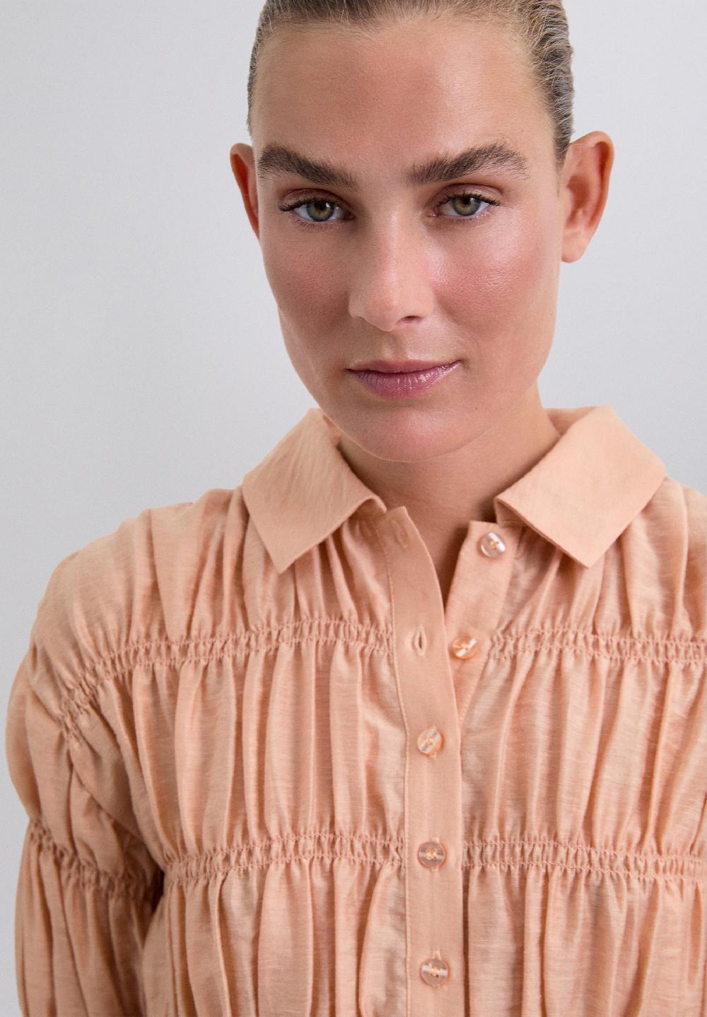 Scalpers SMOCKED SHIRT BLUSH