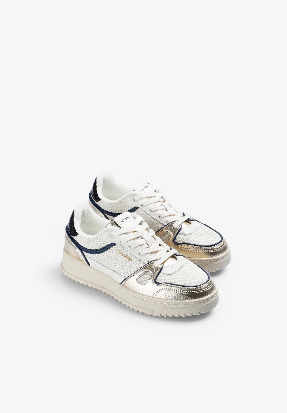 Scalpers SNEAKERS WITH CONTRAST SKULL GOLD/NAVY