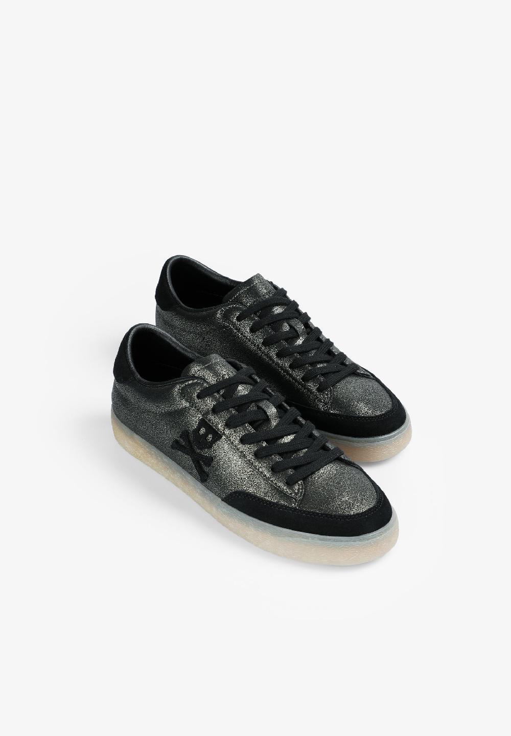Scalpers SNEAKERS WITH SIDE SKULL METALLIC BLACK
