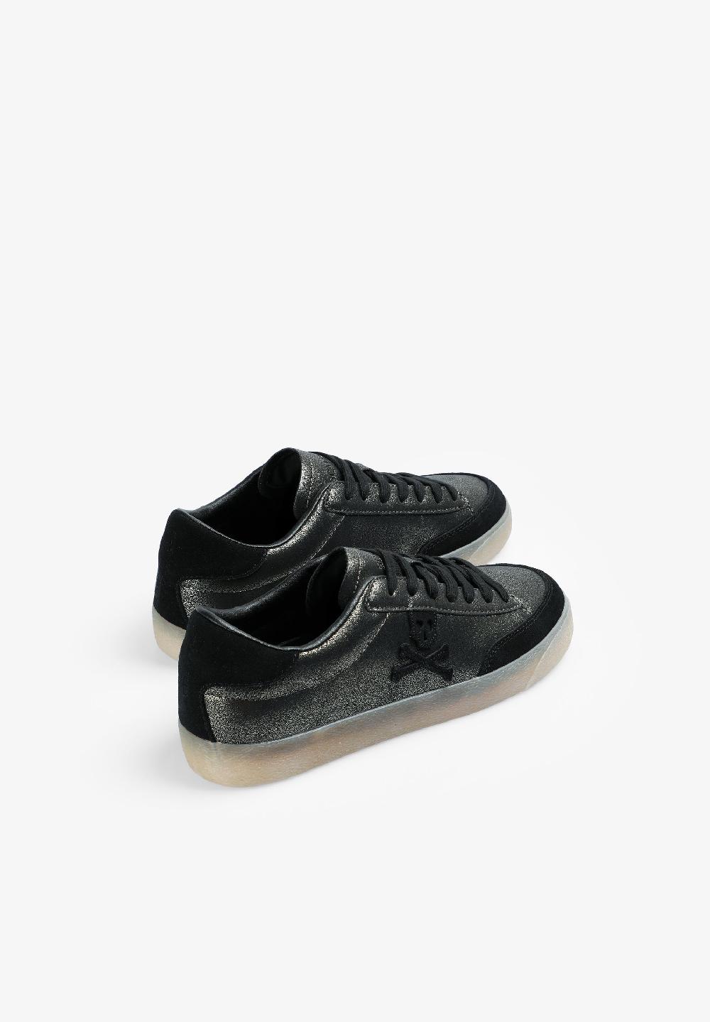 Scalpers SNEAKERS WITH SIDE SKULL METALLIC BLACK