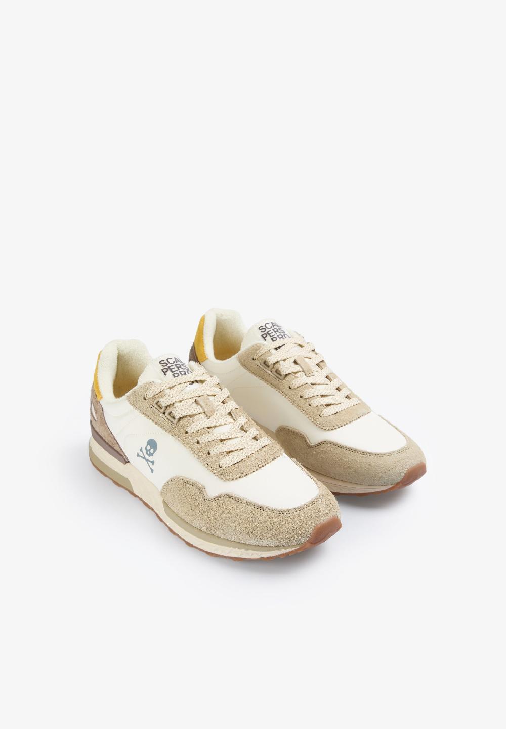 Scalpers SNEAKERS WITH SIDE SKULL YELLOW/BEIGE