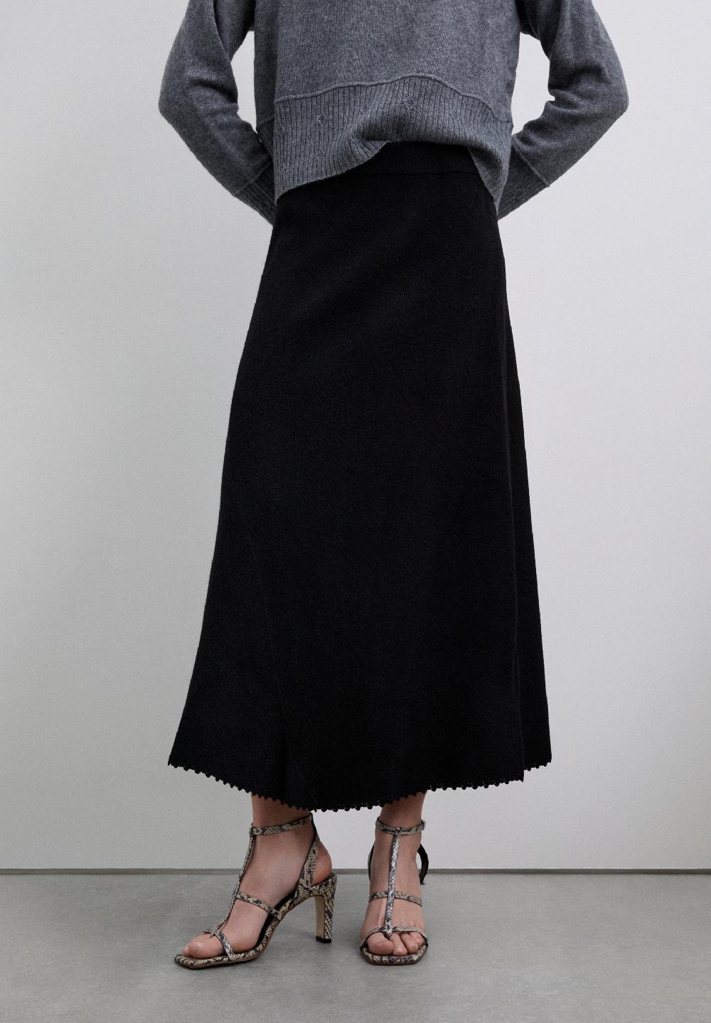 Scalpers SPECIAL FINISH ASYMMETRIC SKIRT BLACK