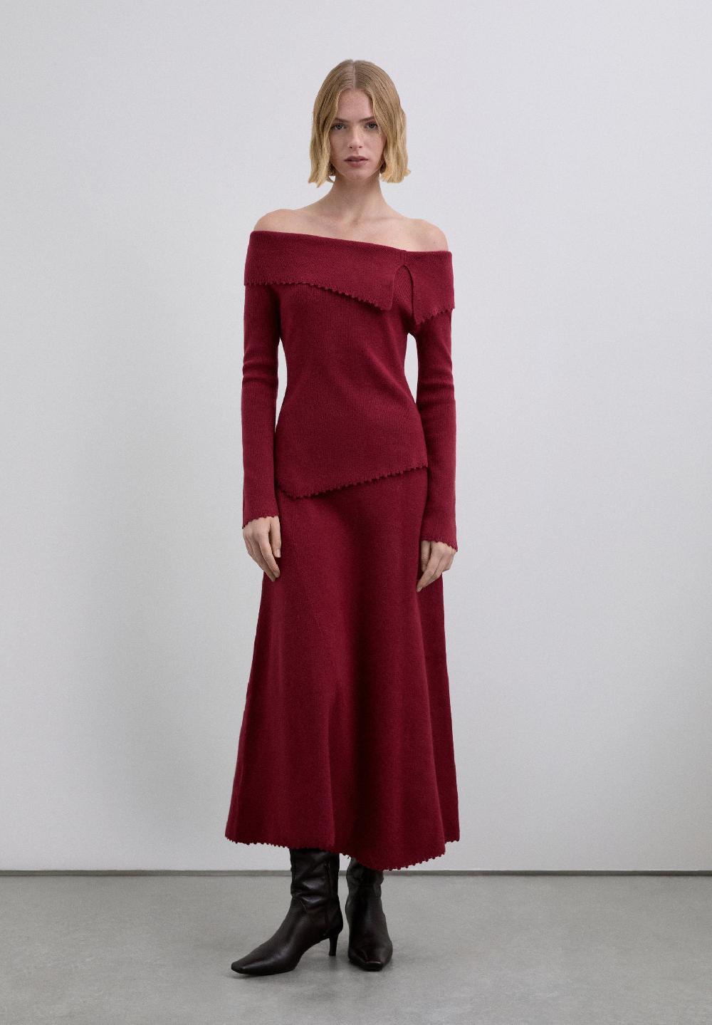 Scalpers SPECIAL FINISH ASYMMETRIC SKIRT RED