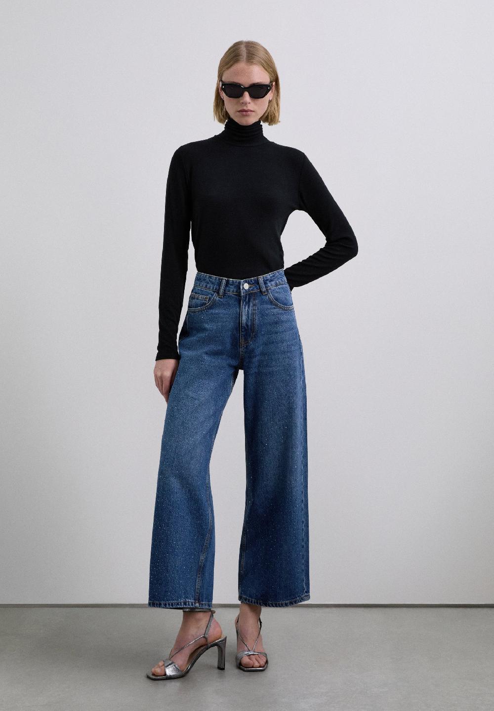 Scalpers STRAIGHT JEANS WITH STUDS INDIGO