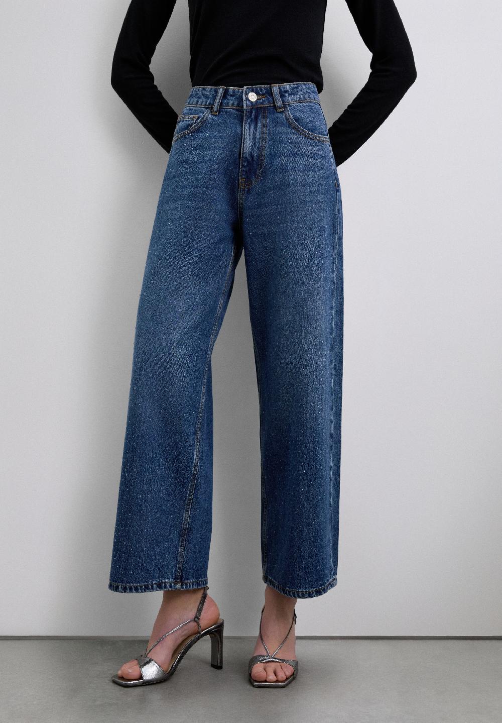 Scalpers STRAIGHT JEANS WITH STUDS INDIGO
