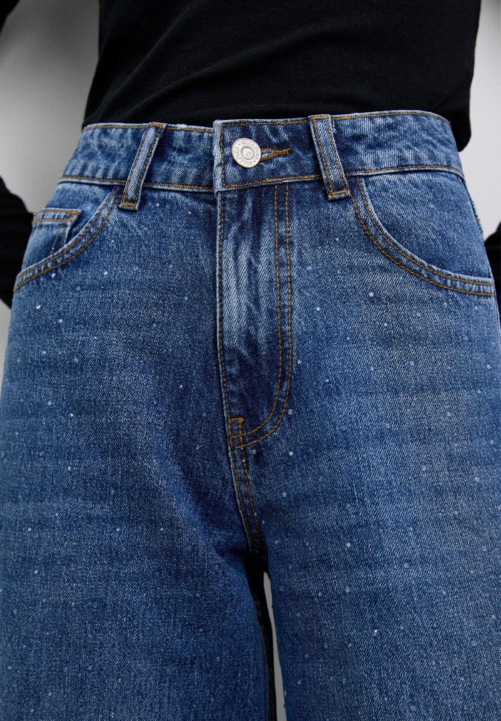 Scalpers STRAIGHT JEANS WITH STUDS INDIGO