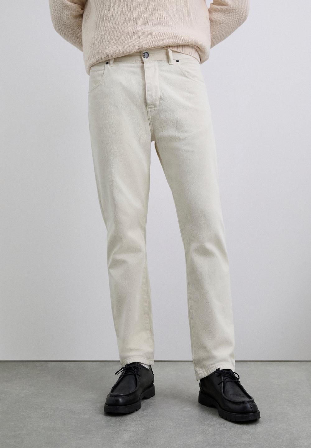 Scalpers STRAIGHT LOGO TROUSERS ECRU